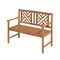 Outdoor 2-Person Patio Bench Brown Acacia Wood Sturdy Heavy Duty Seat
